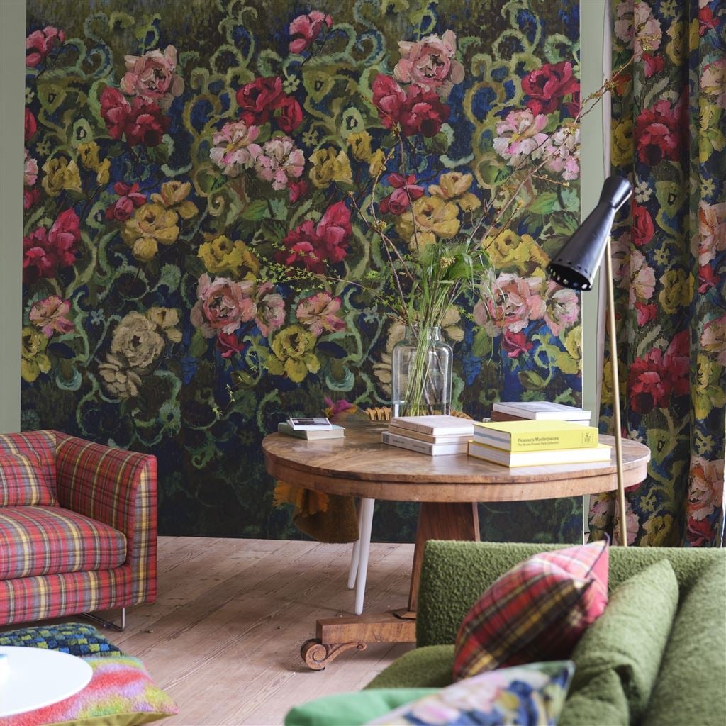 Tapestry Flower Vintage Green (Scenes & Murals III)