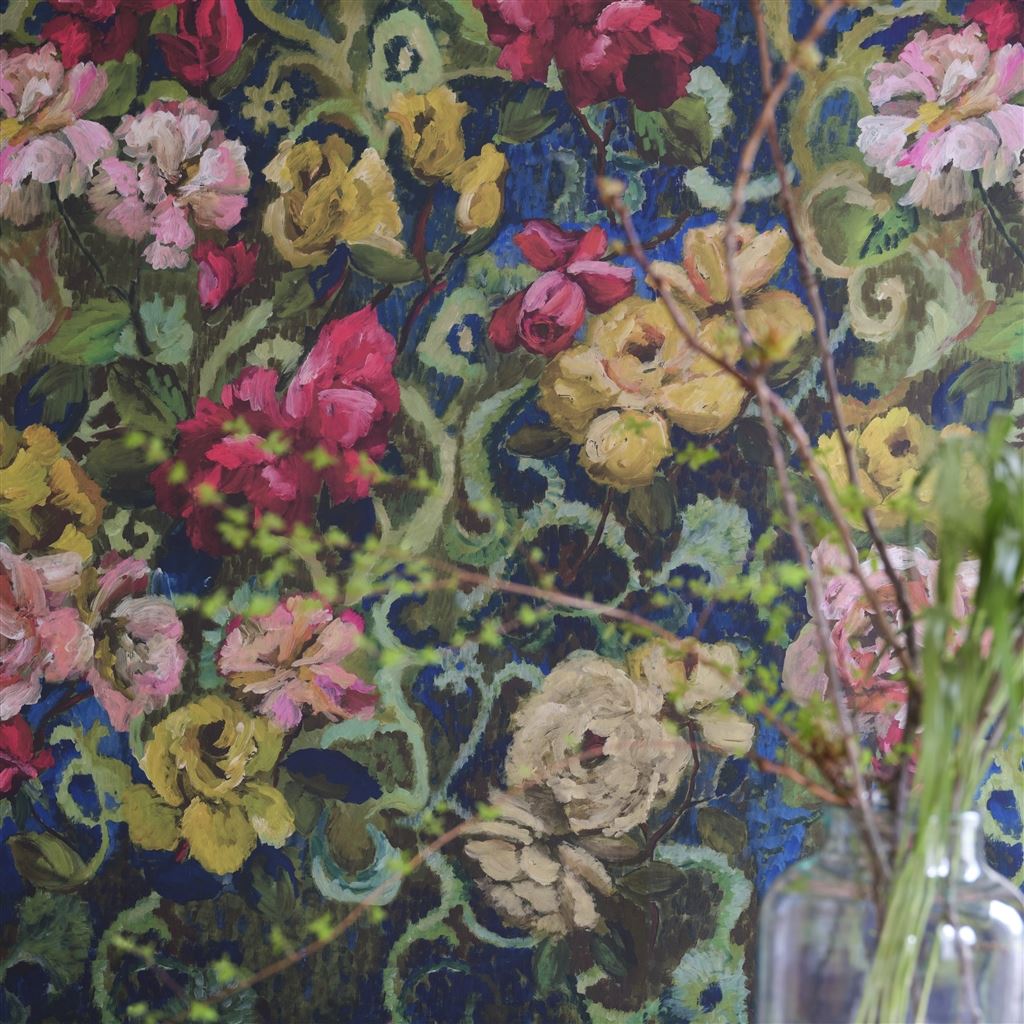 Tapestry Flower Vintage Green (Scenes & Murals III)