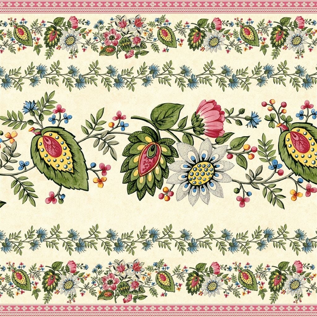 Folk Flower Wide Border Parchment (Picture Book Wallpapers II)