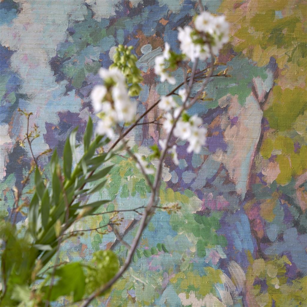 Foret Impressionniste Grasscloth Celadon (Scenes & Murals III)