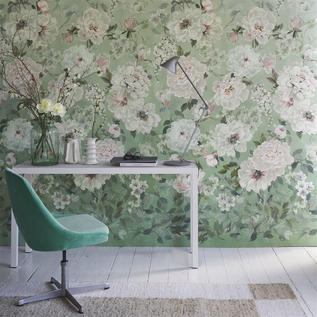 Fleur Blanche Eau De Nil (Scenes & Murals III)