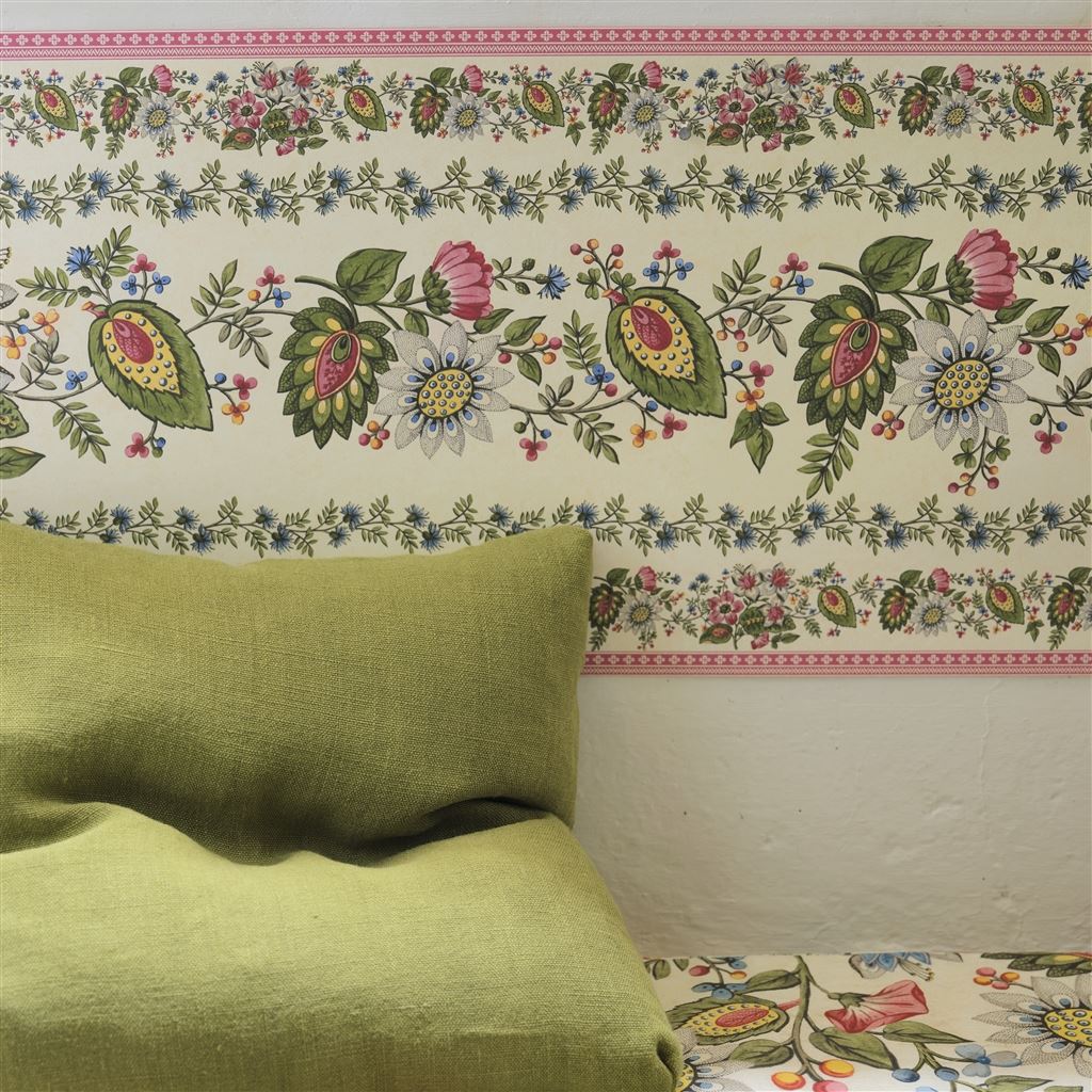 Folk Flower Wide Border Parchment (Picture Book Wallpapers II)