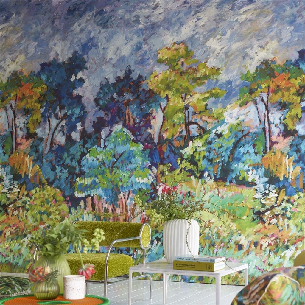 Foret Impressionniste Cobalt (Scenes & Murals III)