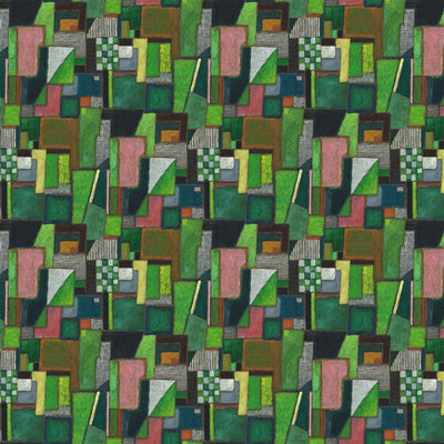 Raku Patchwork Emerald (Pottery Studio Fabrics, Braids &)