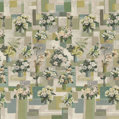 Celadon Vase Grasscloth Celadon (Pottery Studio Fabrics, Braids &)