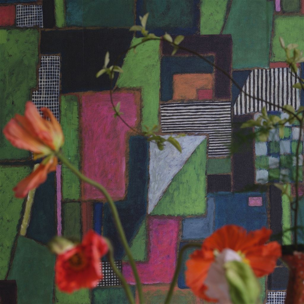 Raku Patchwork Emerald (Pottery Studio Fabrics, Braids &)