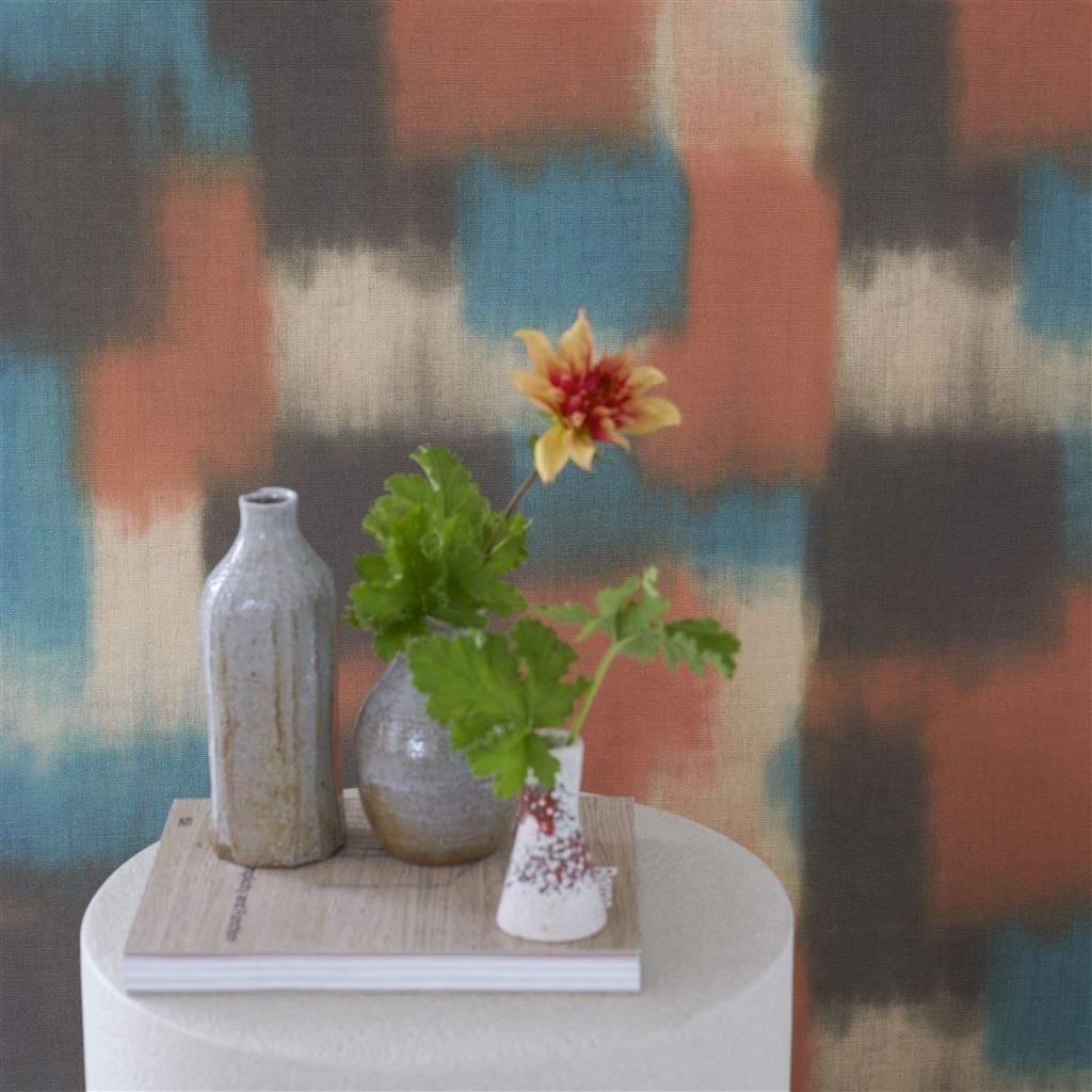 Carrés Ombrés Terracotta (Palette Provençale Fabrics & Wallpaper)