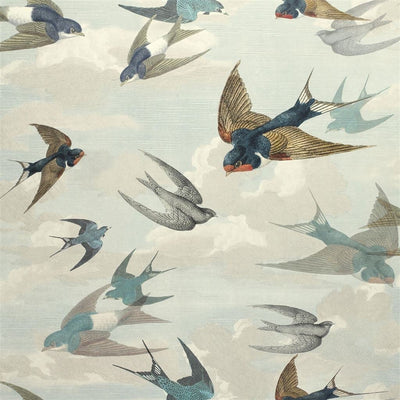 Chimney Swallows Sky Blue (Picture Book Wallpapers II)