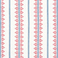 FERN STRIPE - Red and Blue