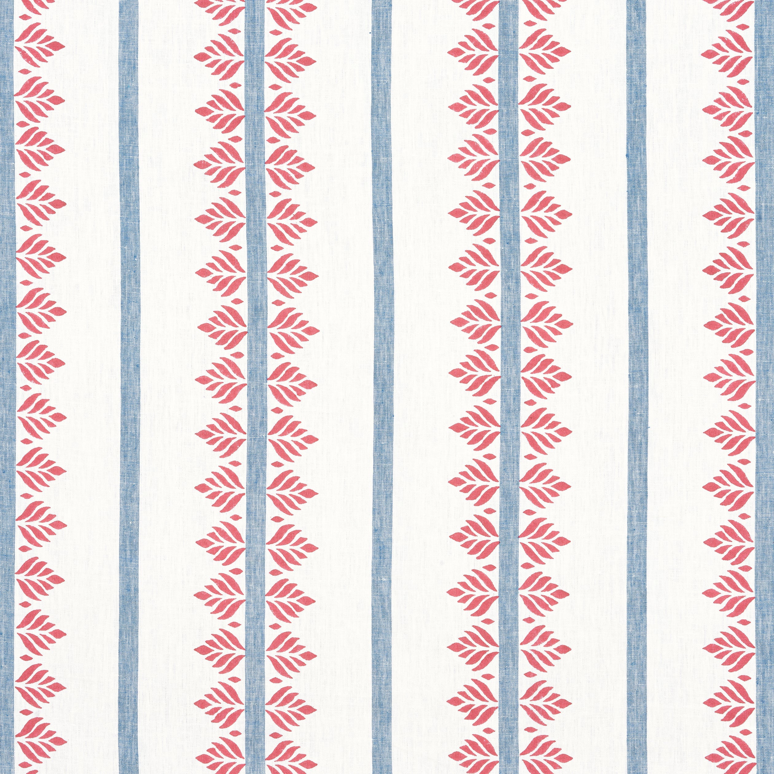 FERN STRIPE - Red and Blue