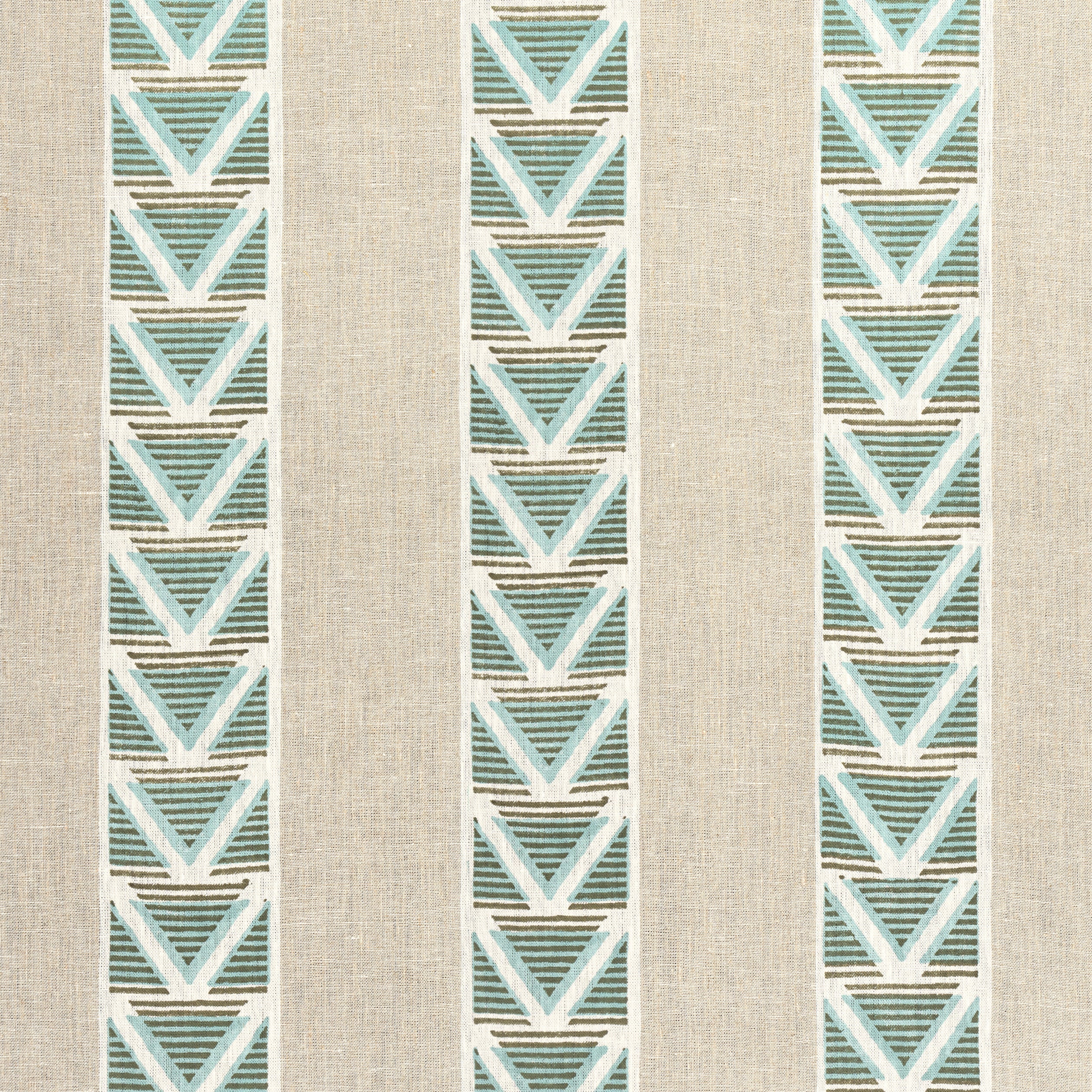 BURTON STRIPE - Linen and Turquoise