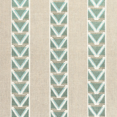 BURTON STRIPE - Linen and Turquoise