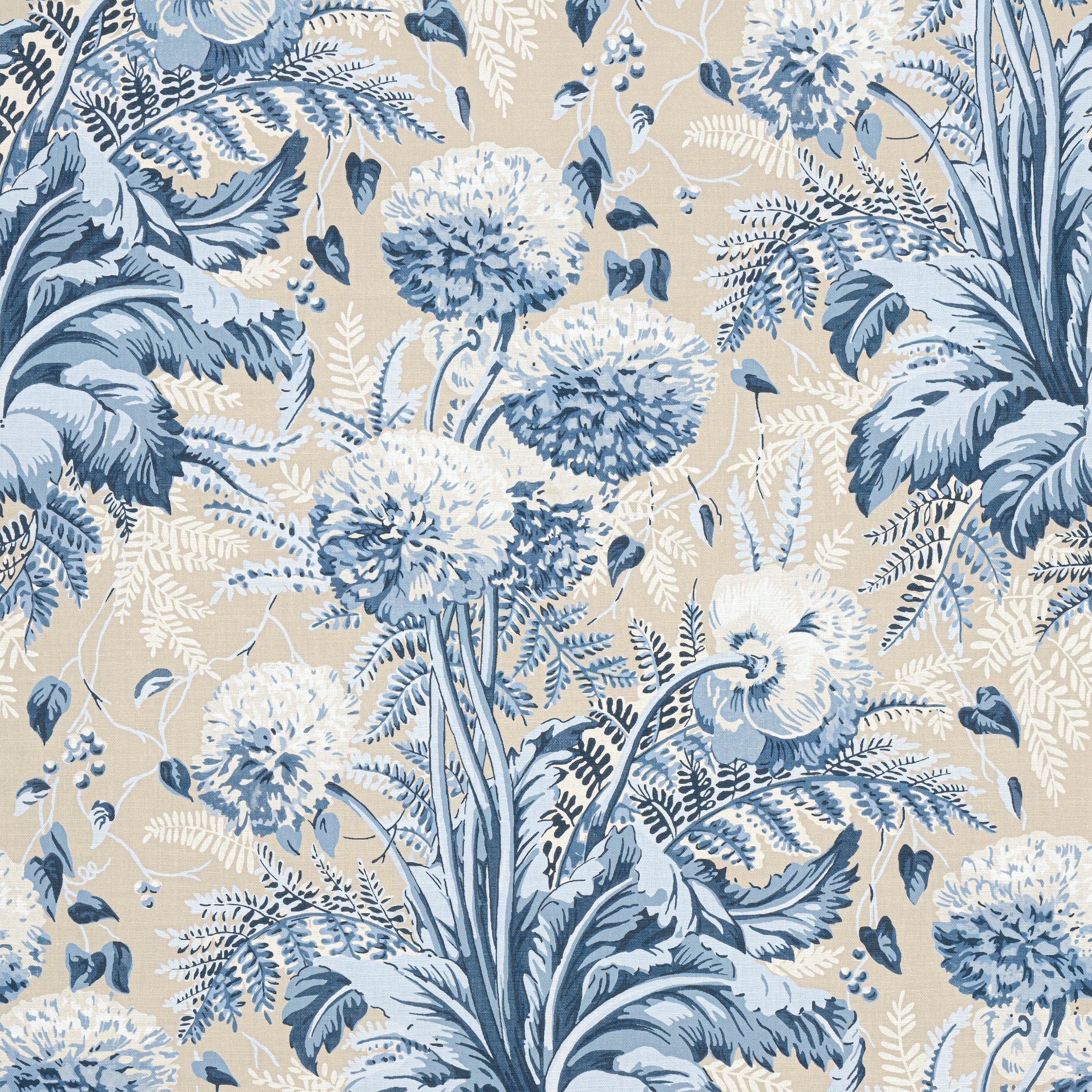 DAHLIA - Navy on Linen