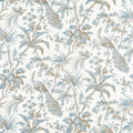 PEACOCK TOILE - Soft Blue and Beige