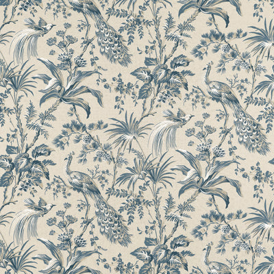 PEACOCK TOILE - Slate and Black