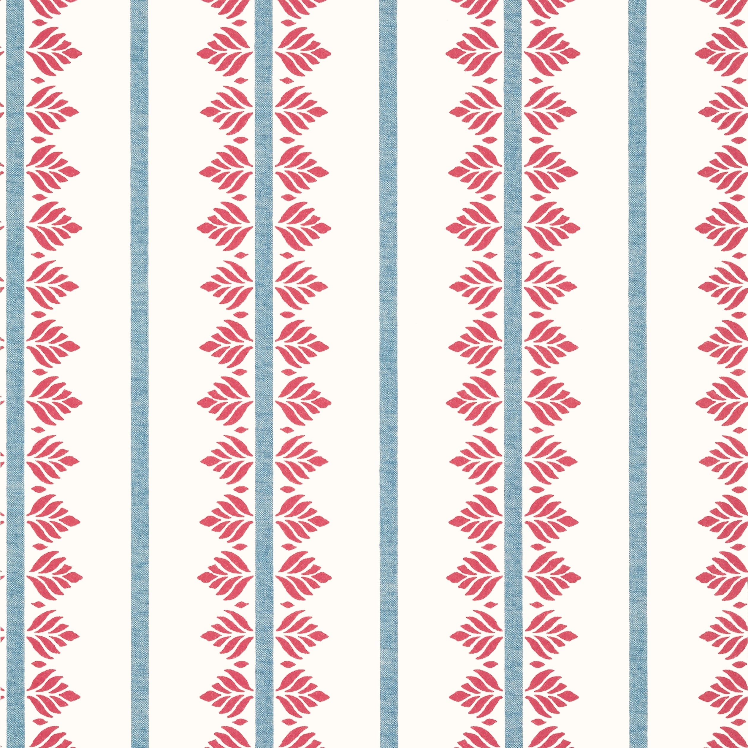 FERN STRIPE - Red and Blue