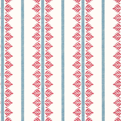 FERN STRIPE - Red and Blue