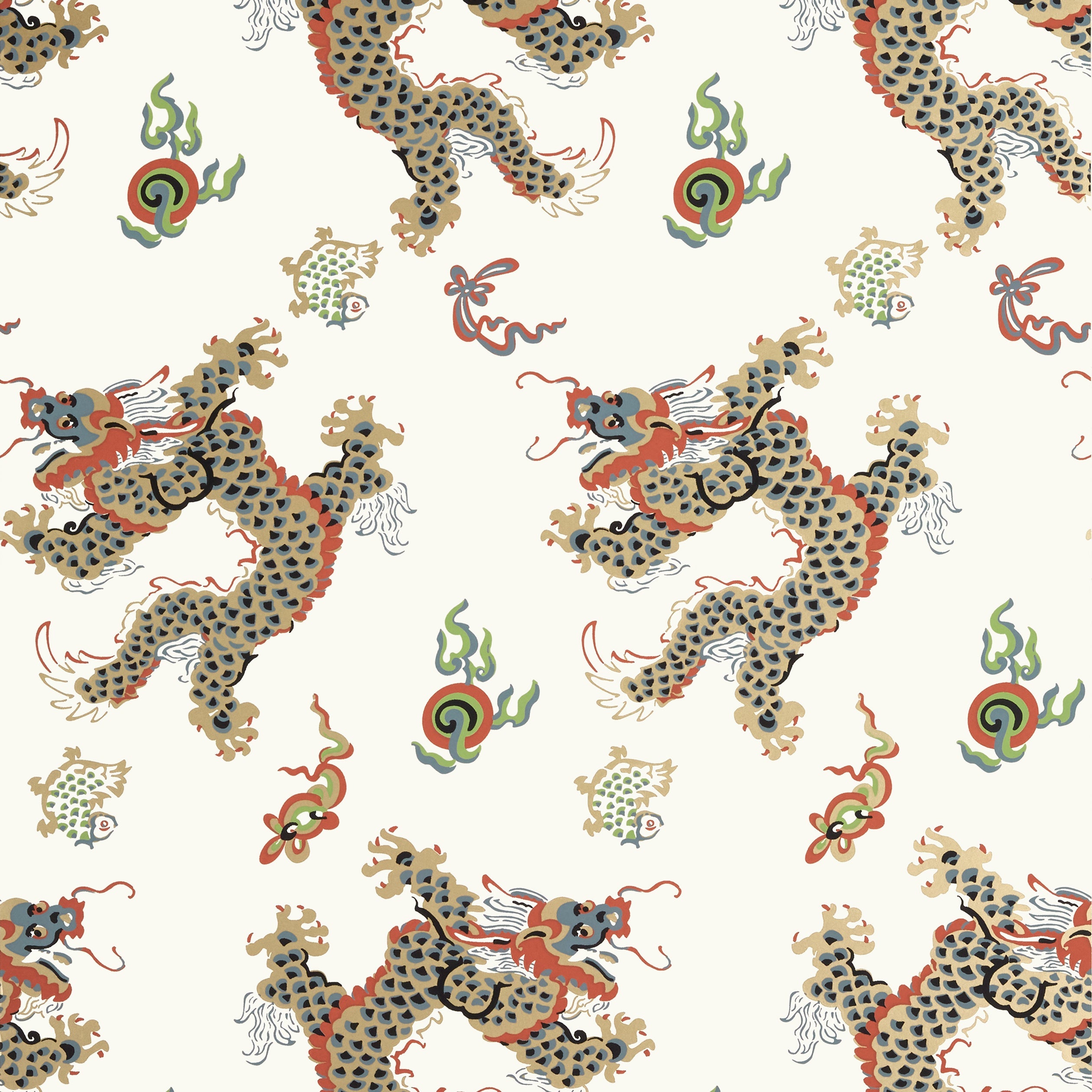 DRAGON DANCE - Metallic Gold on Neutral