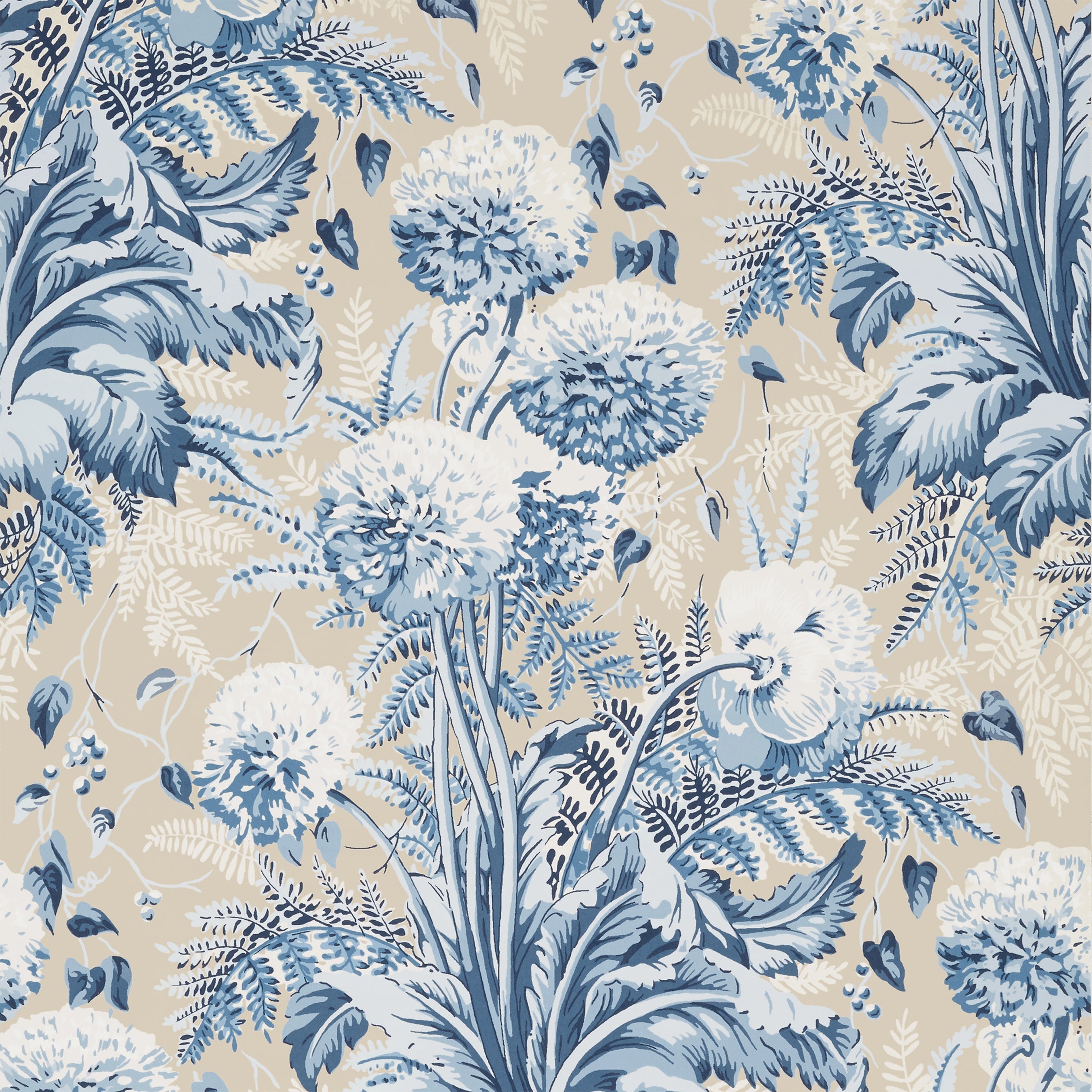 DAHLIA - Navy on Linen