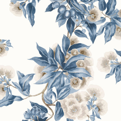 CAMELLIA GARDEN - Navy and Linen