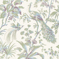 PEACOCK TOILE - Green and Plum