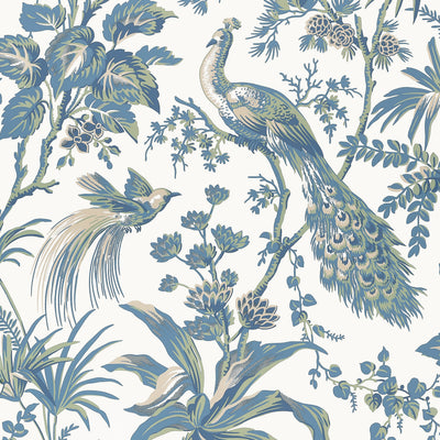 PEACOCK TOILE - Blue and Green