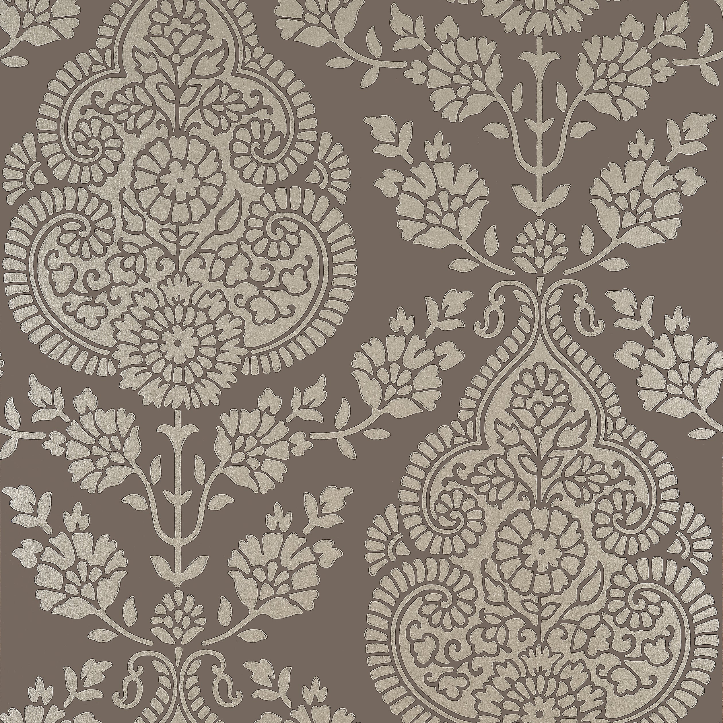 BALMUCCIA DAMASK - Pewter on Chestnut