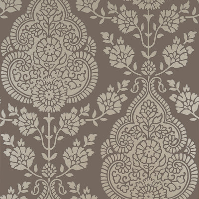 BALMUCCIA DAMASK - Pewter on Chestnut