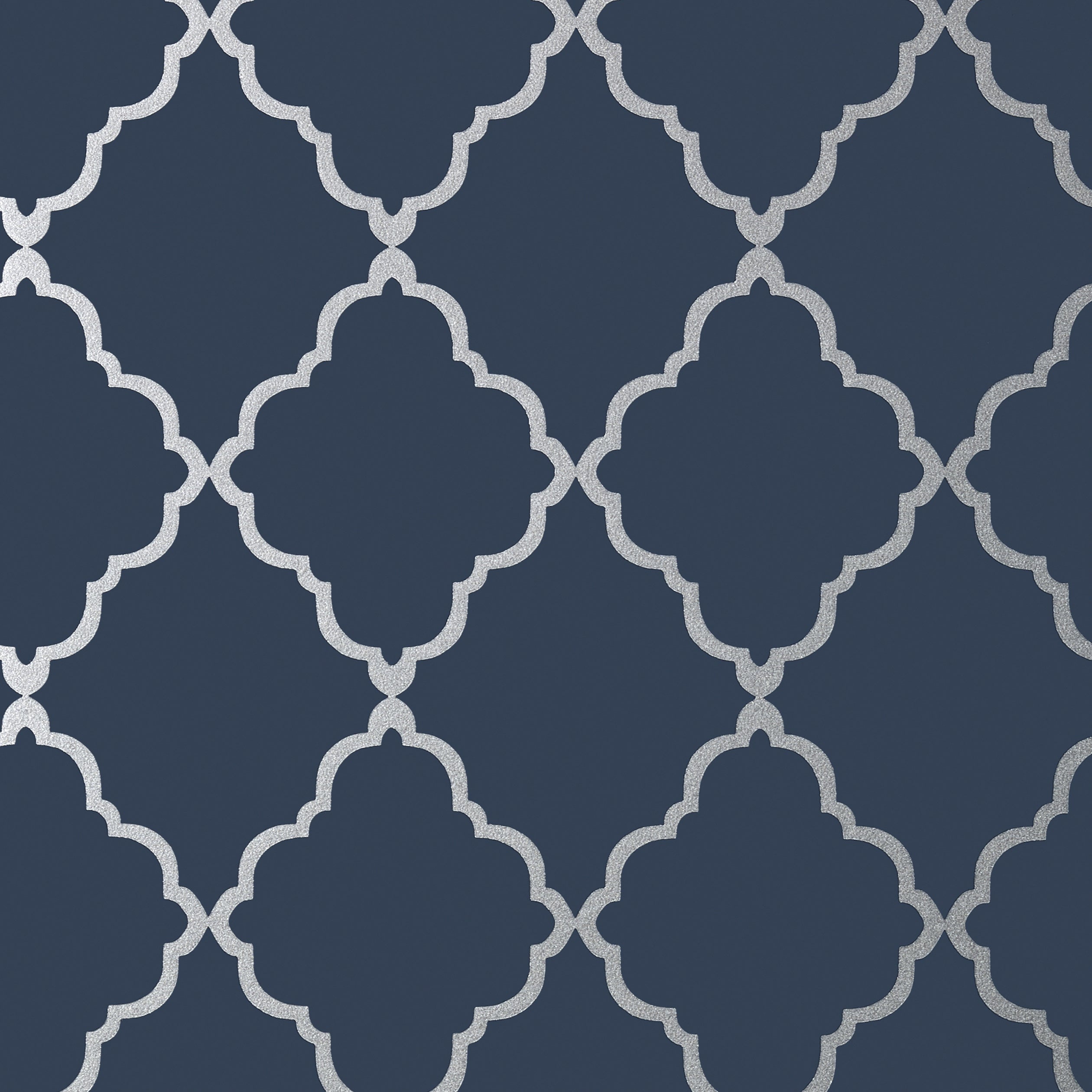 KLEIN TRELLIS - Silver on Navy