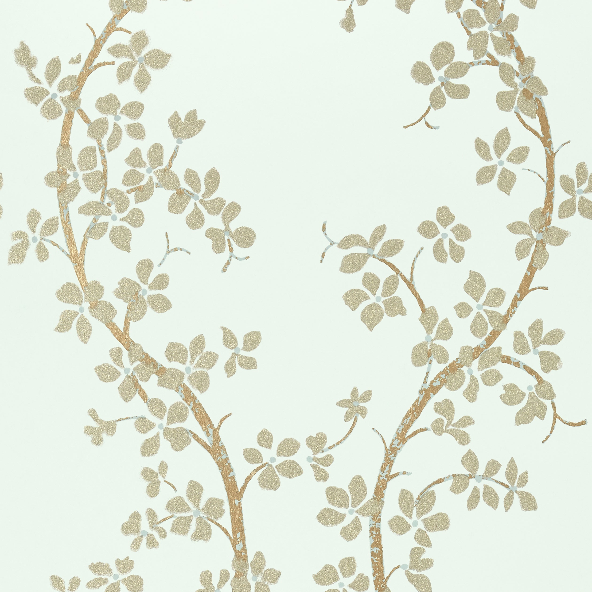 ST. ALBANS GROVE - Metallic Pewter on Aqua