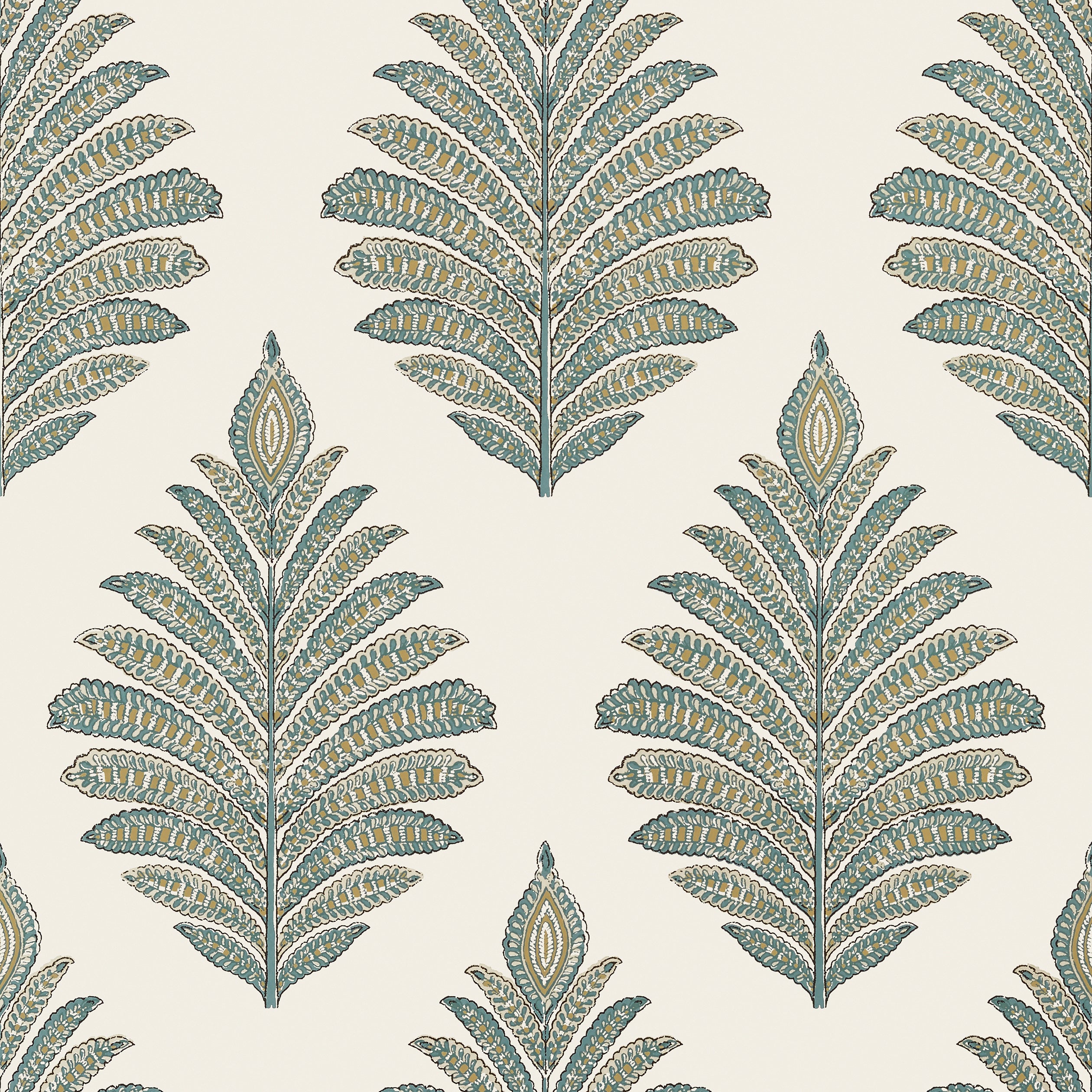 PALAMPORE LEAF - Robin's Egg and Beige