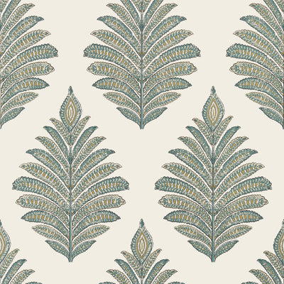 PALAMPORE LEAF - Robin's Egg and Beige