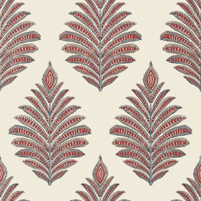 PALAMPORE LEAF - Red and Blue