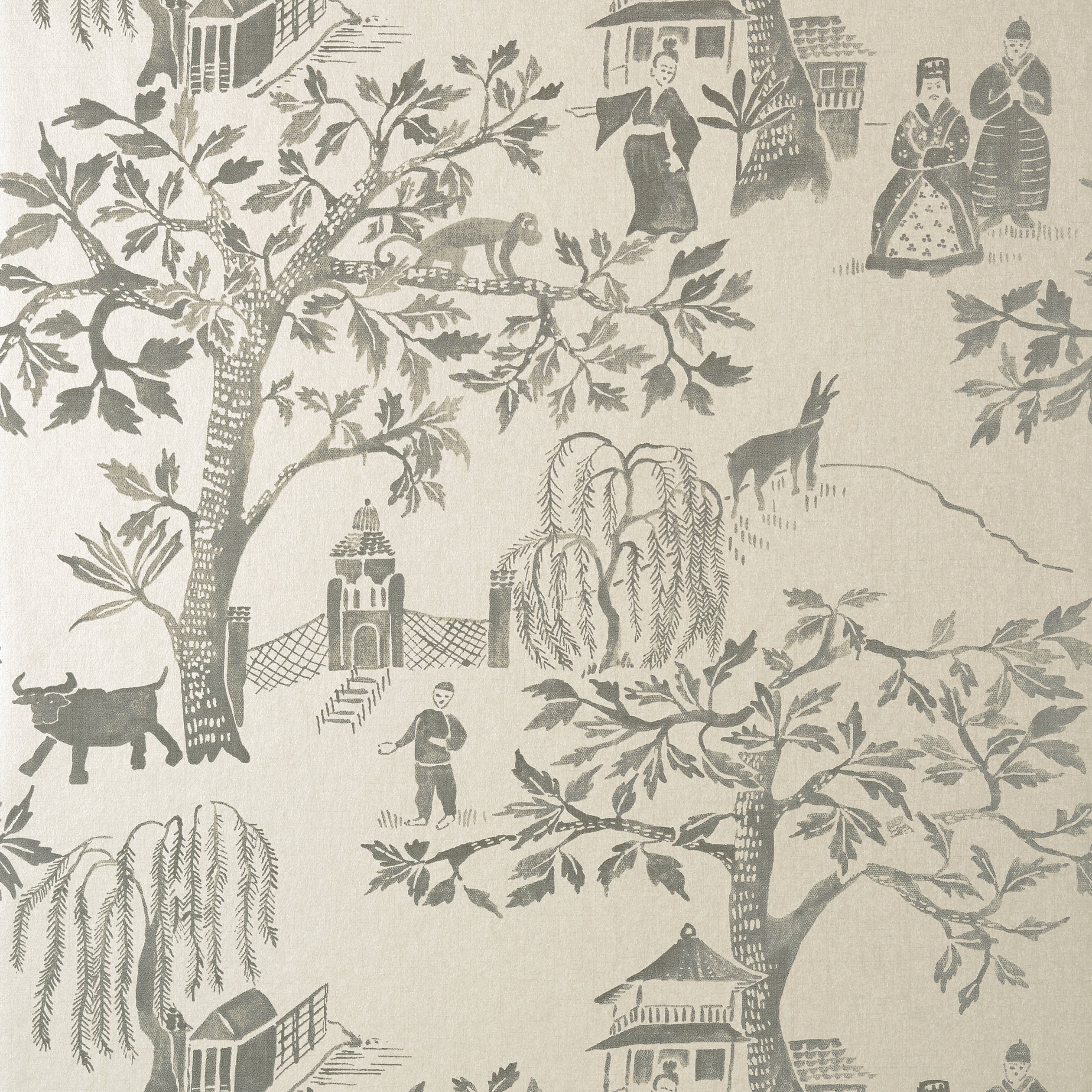 WILLOW WOOD - Grey on Pearl
