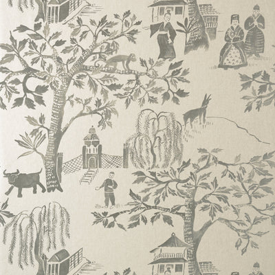 WILLOW WOOD - Grey on Pearl