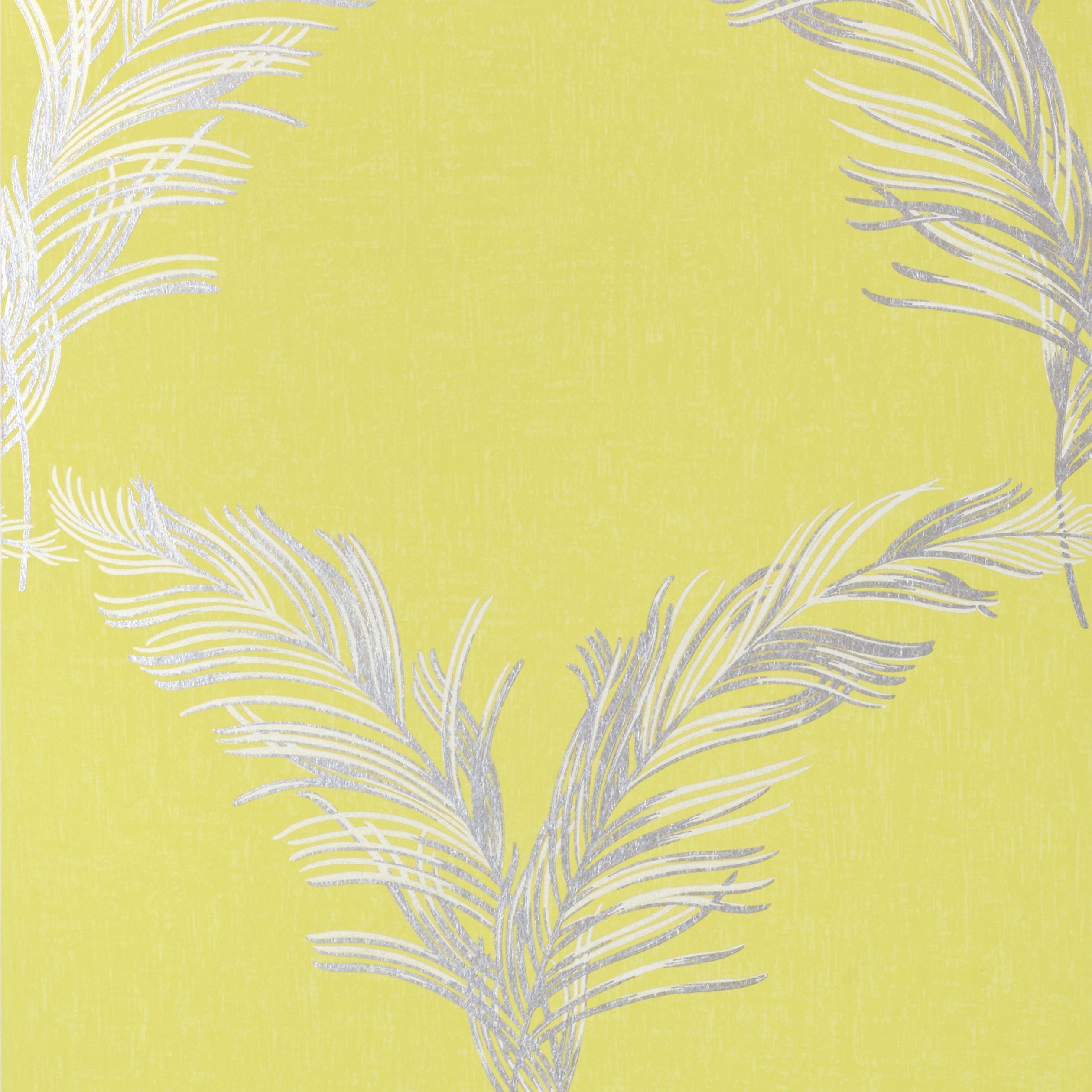 PLUMES - Metallic Silver on Citron