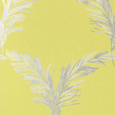PLUMES - Metallic Silver on Citron