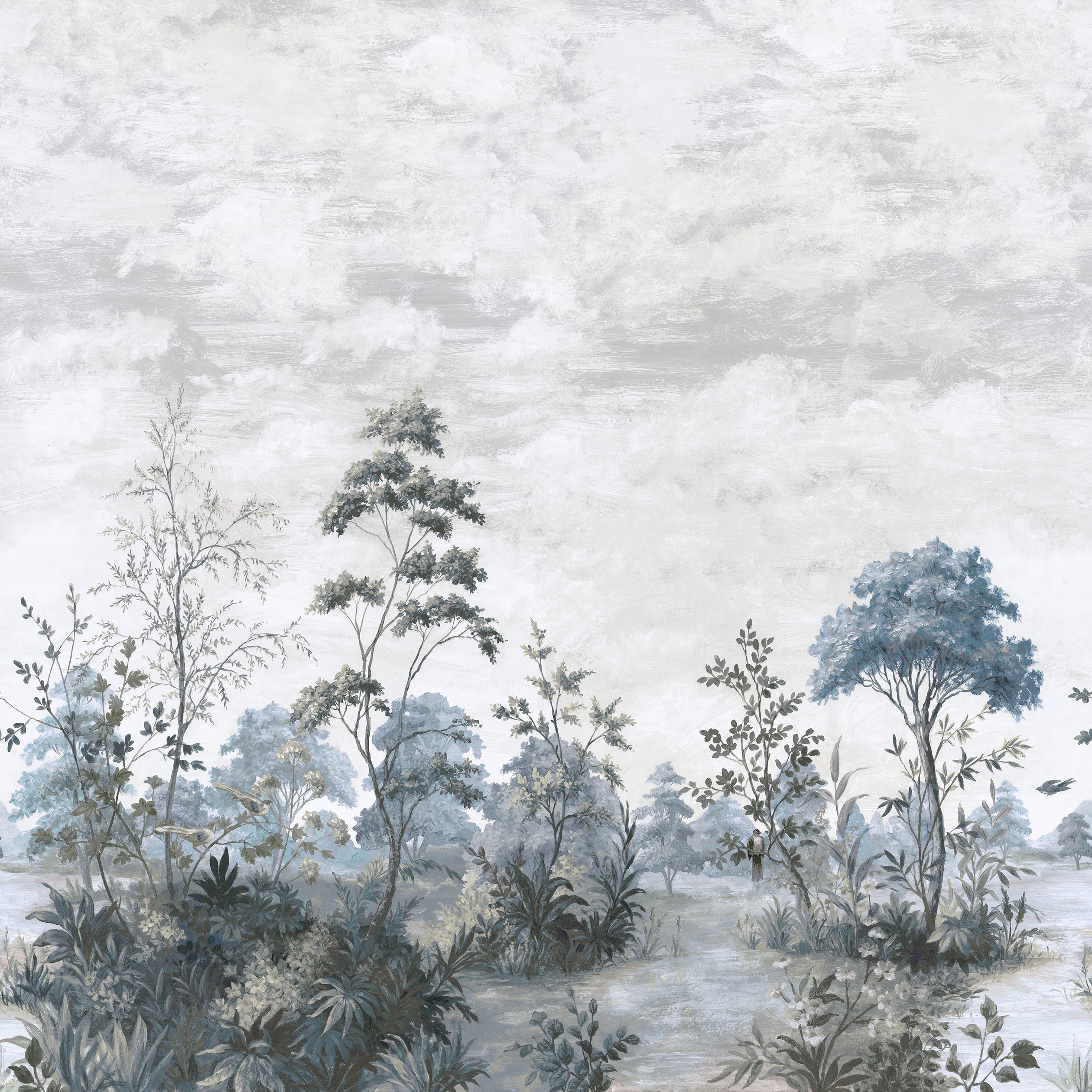 CUMBRIA MURAL - Spa Blue on Pearl