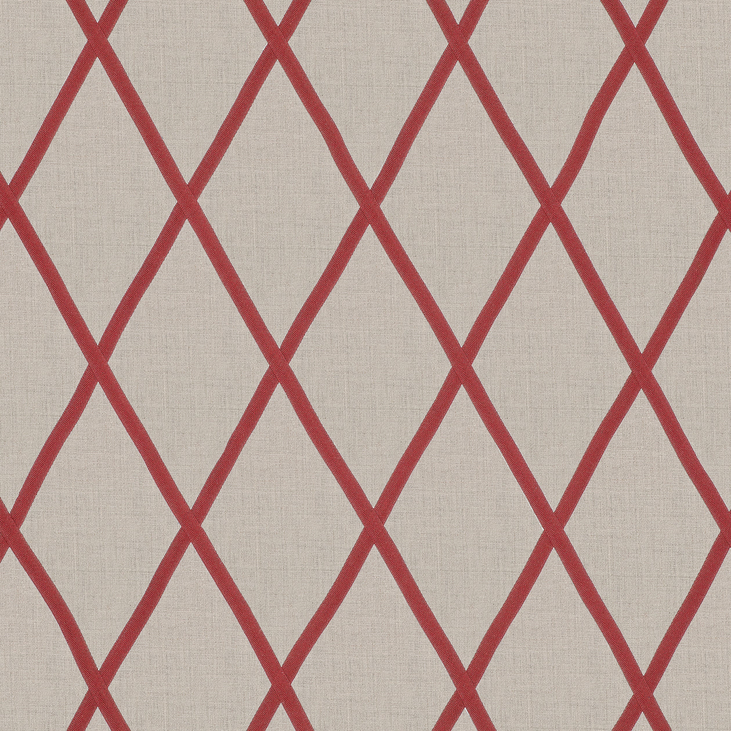 TARASCON TRELLIS APPLIQUE - Red on Natural