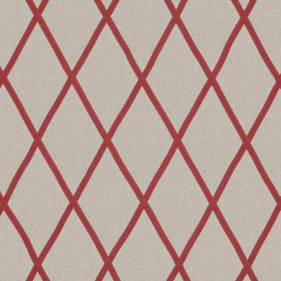 TARASCON TRELLIS APPLIQUE - Red on Natural