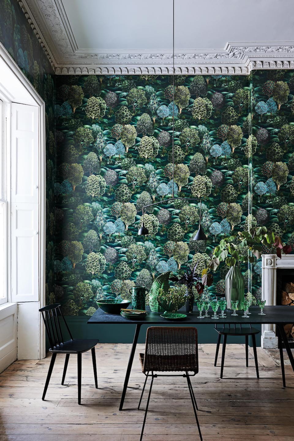 Woods & Pears Metallic Silver & Metallic Bronze on Lilac Grey