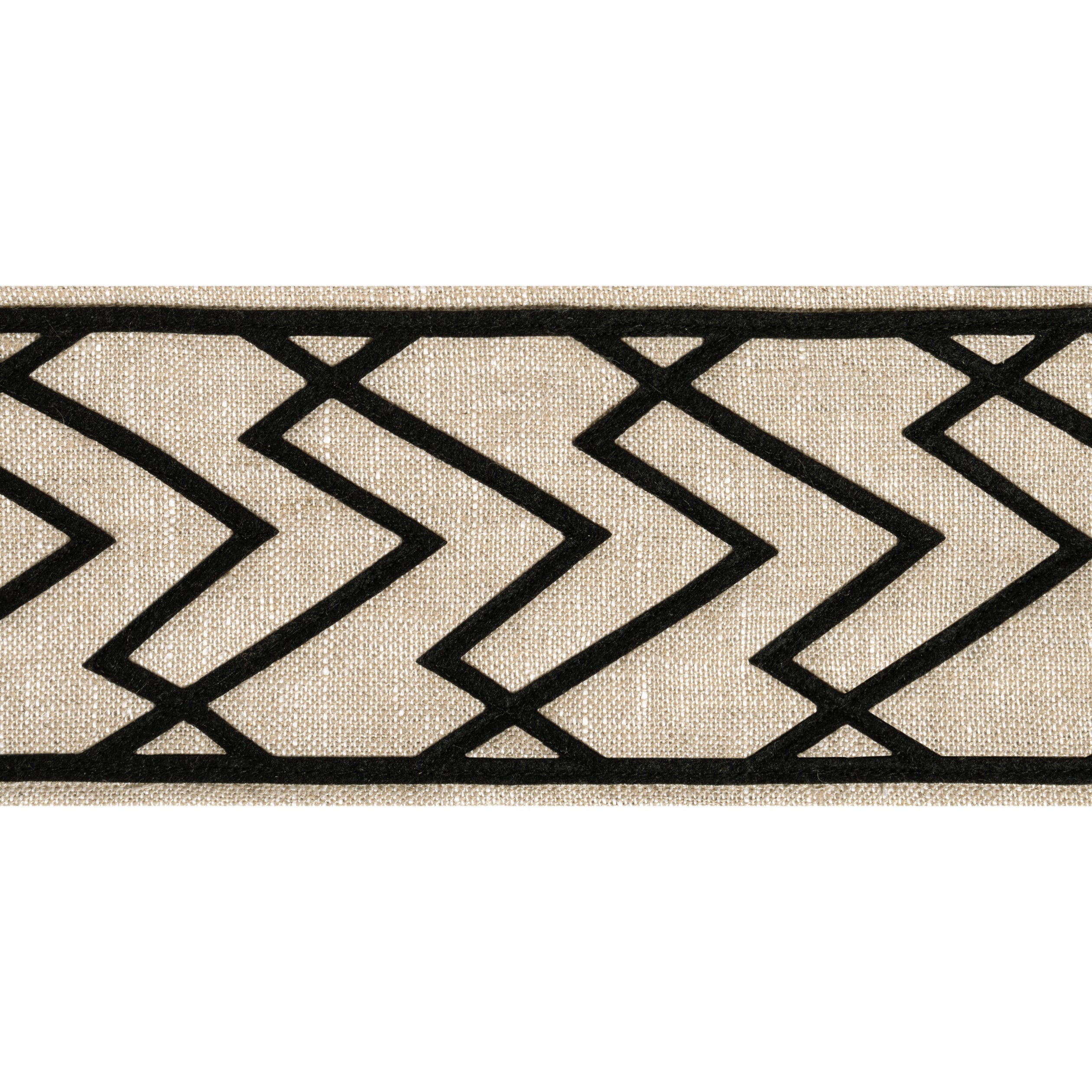 SUMMIT APPLIQUE TAPE - Black on Linen