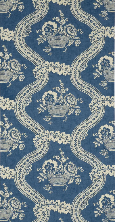 Wallpaper les paniers fleuris Bleu Ancien - Dessins Signatures