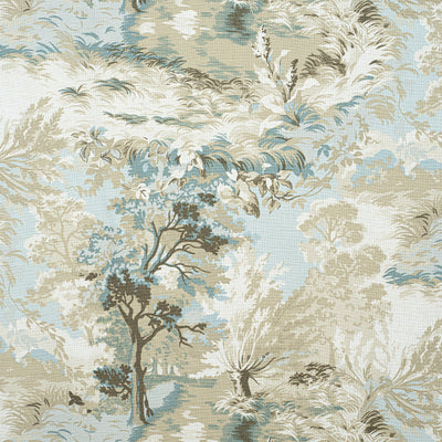 LINCOLN TOILE - Beige and Spa Blue