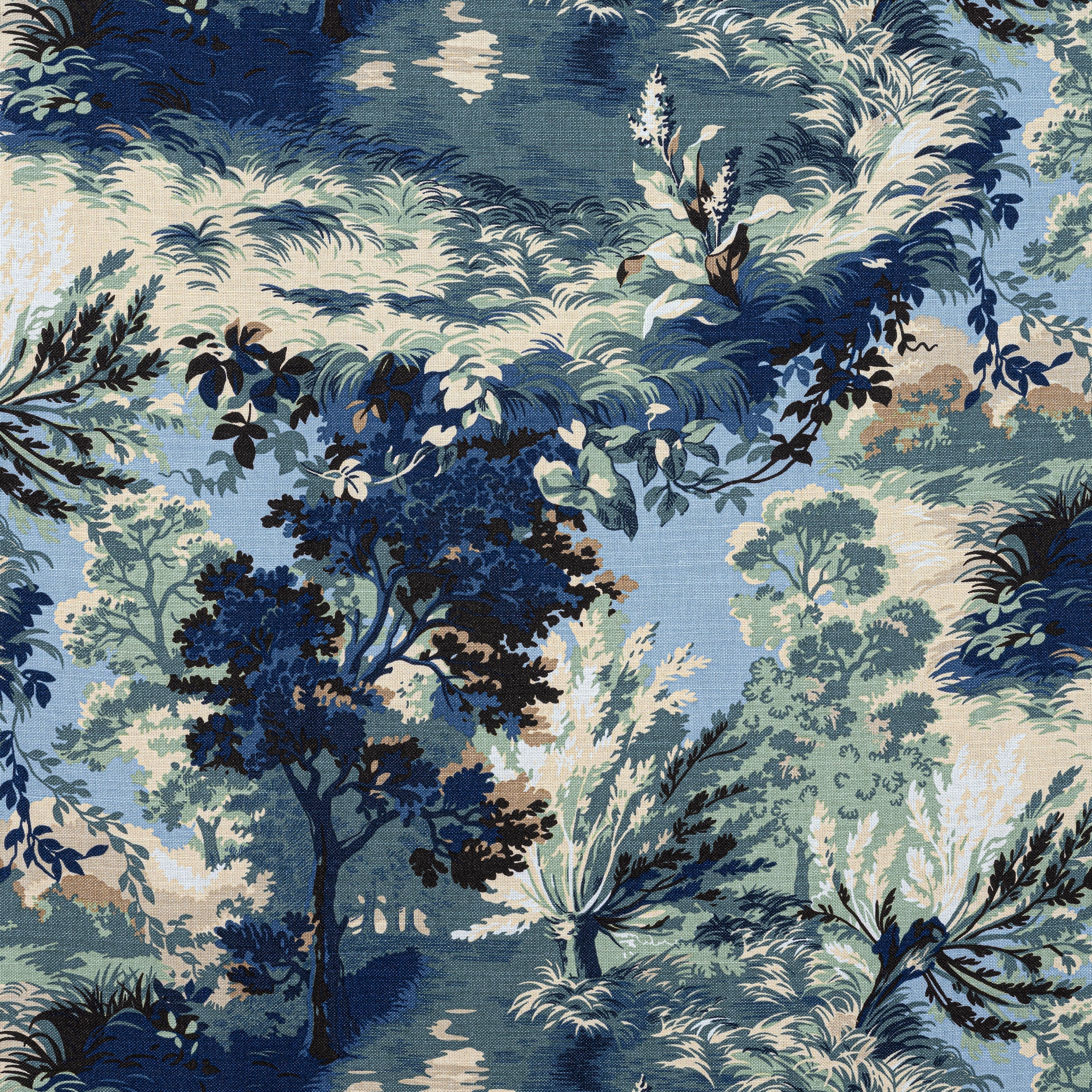 LINCOLN TOILE - Navy and Teal