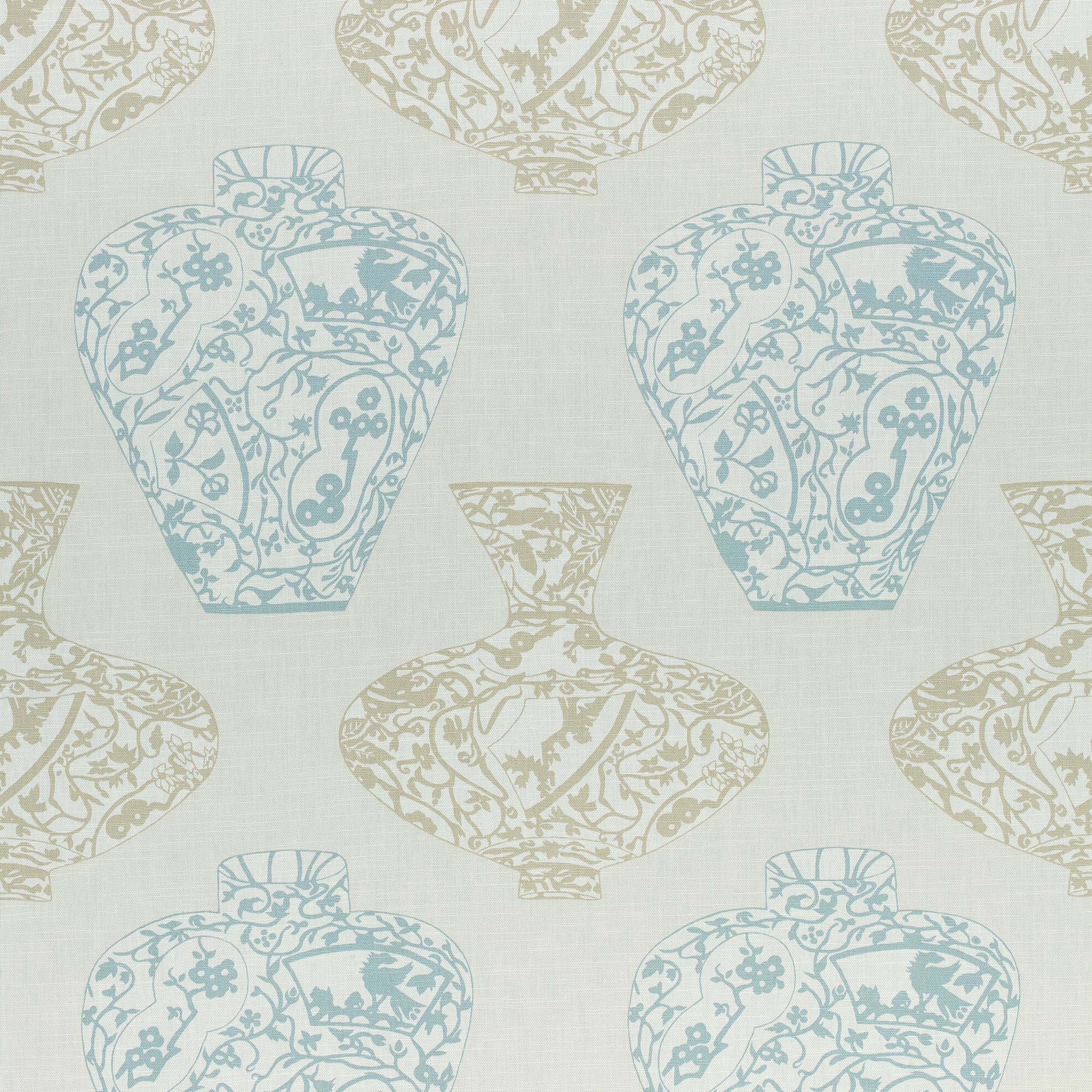 IMARI VASE - Aqua and Beige