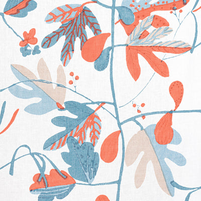 MATISSE LEAF - French Blue and Coral