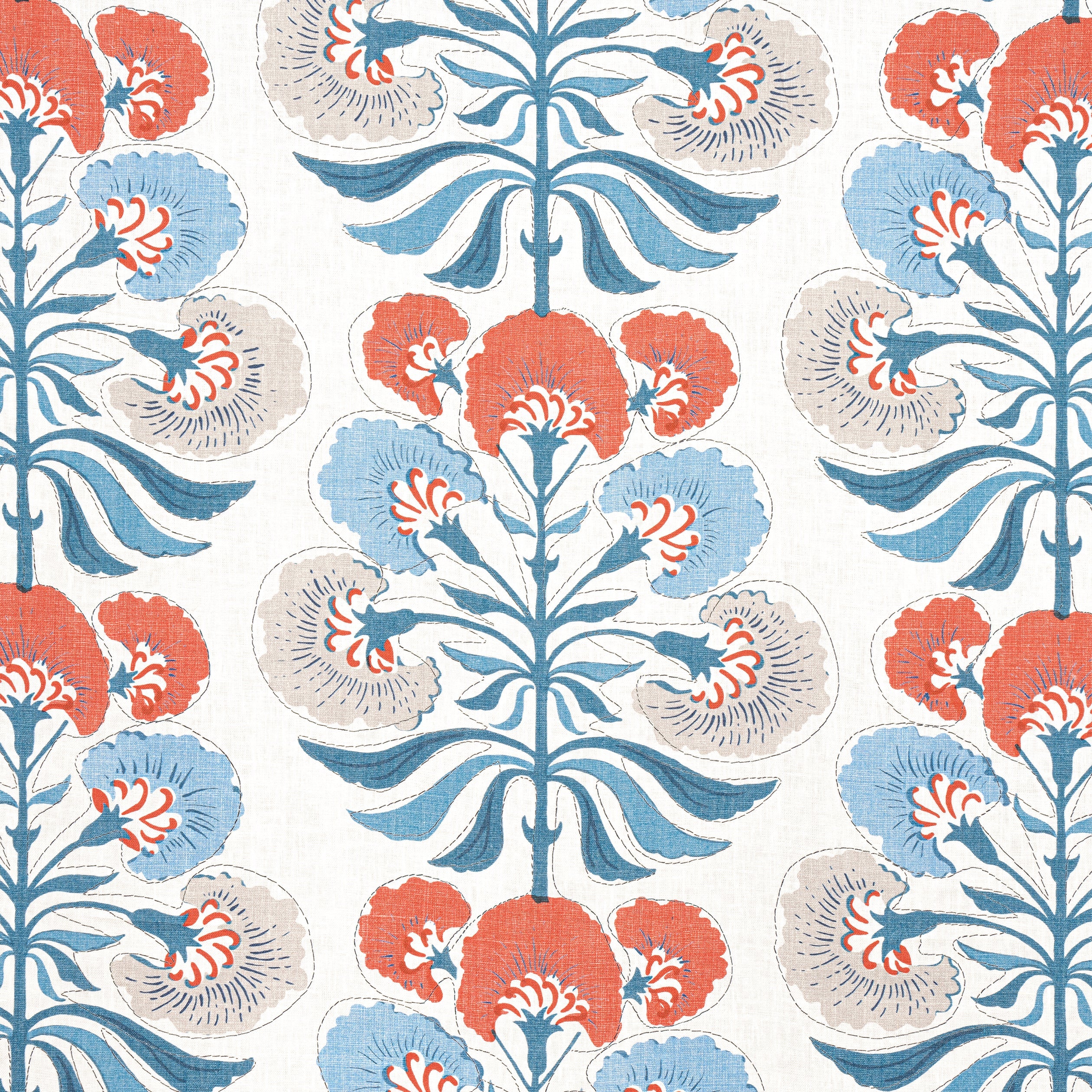 TYBEE TREE - French Blue and Coral
