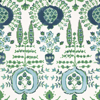 MENDOZA SUZANI - Blue and Green on White