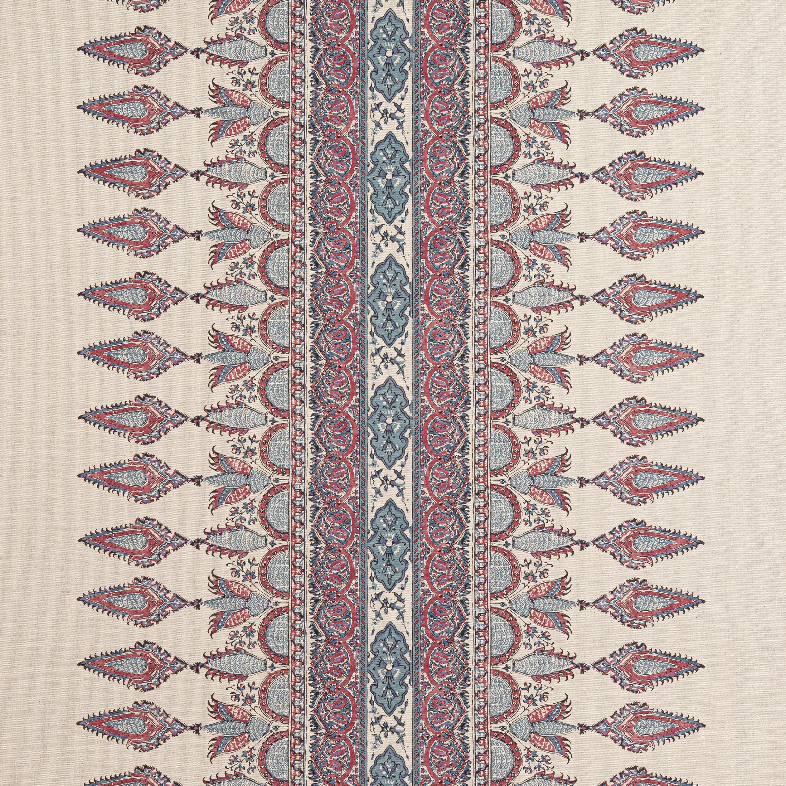 AKOLA STRIPE - Raspberry and Blue on Natural